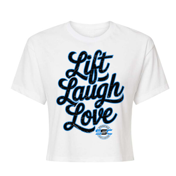 LIFT LAUGH LOVE - WOMEN'S CROP T-SHIRT - $WK6P8H$ Thumbnail
